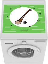 Wasmachine beschermer mat - een hurling stok en een bal - Breedte 55 cm x hoogte 45 cm