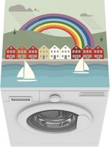 Wasmachine beschermer mat - de Noorse stad Bergen - Breedte 60 cm x hoogte 60 cm