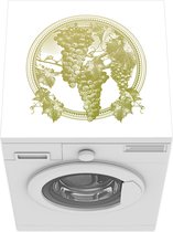 Wasmachine beschermer mat - Een illustratie met wijnstokken van een wijngaard - Breedte 60 cm x hoogte 60 cm