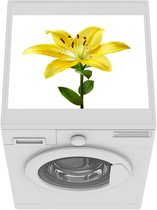 Wasmachine beschermer mat - Lelie - Bloemen - Geel - Breedte 55 cm x hoogte 45 cm