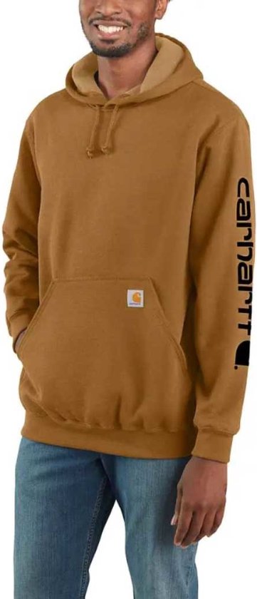 Carhartt Sleeve Logo Hooded Sweatshirt K288-211- Carhartt Brown- S
