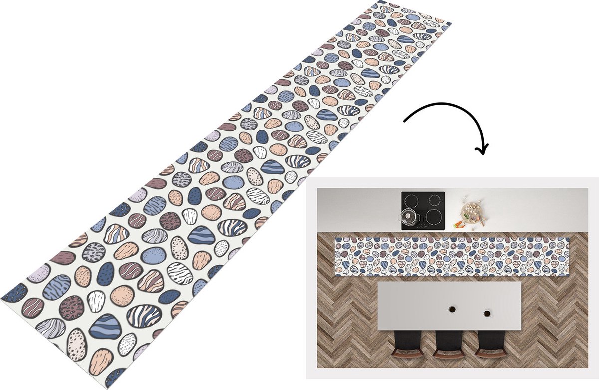 KitchenYeah Keukenloper - Keukenmat - Stenen - Patronen - Zen - Keuken vloerkleed Multicolor