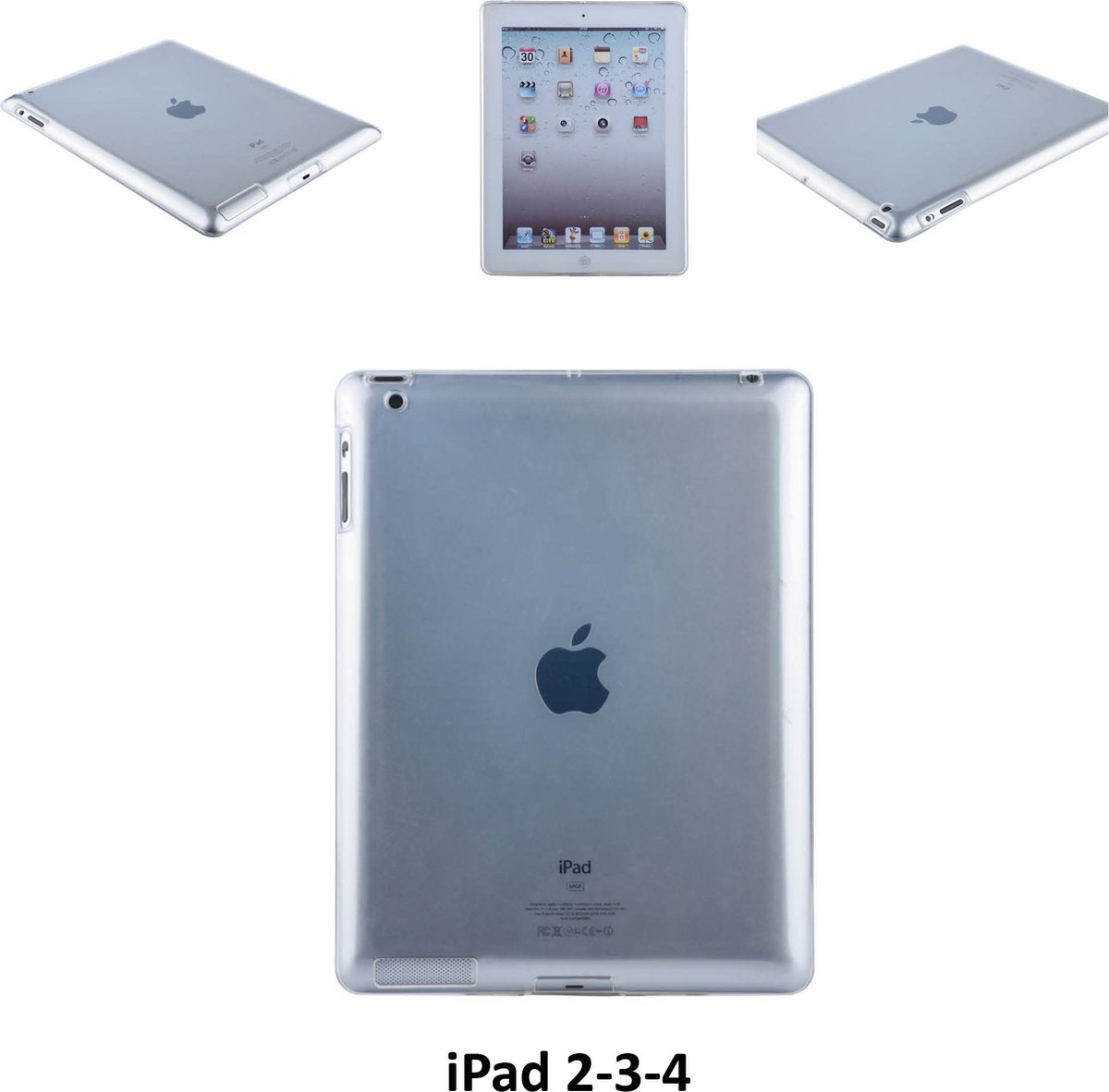 Apple iPad 2-3-4 Transparant Achterkant - Back Cover Tablethoes