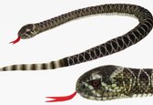 Pluche gestreepte ratelslang knuffel 150 cm - Slangen reptielen knuffels - Speelgoed voor kinderen