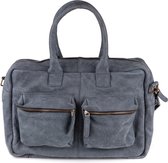 Dutch-Bag Breda Sac pour ordinateur portable en cuir 17 pouces Denim - Cuir Kenya - Fabriqué à la Handgemaakt aux Pays-Bas - Cuir de Premium supérieure