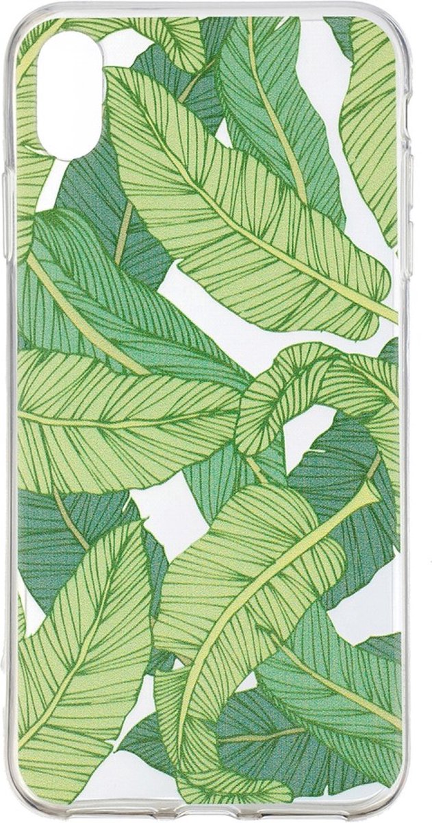 Peachy Doorzichtig TPU Hoesje bladeren geschikt voor iPhone XR - Groen