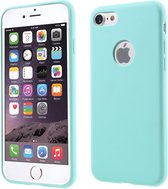 Peachy Lichtblauw silicone hoesje iPhone 7 8 lichtblauwe cover Effen Blue case