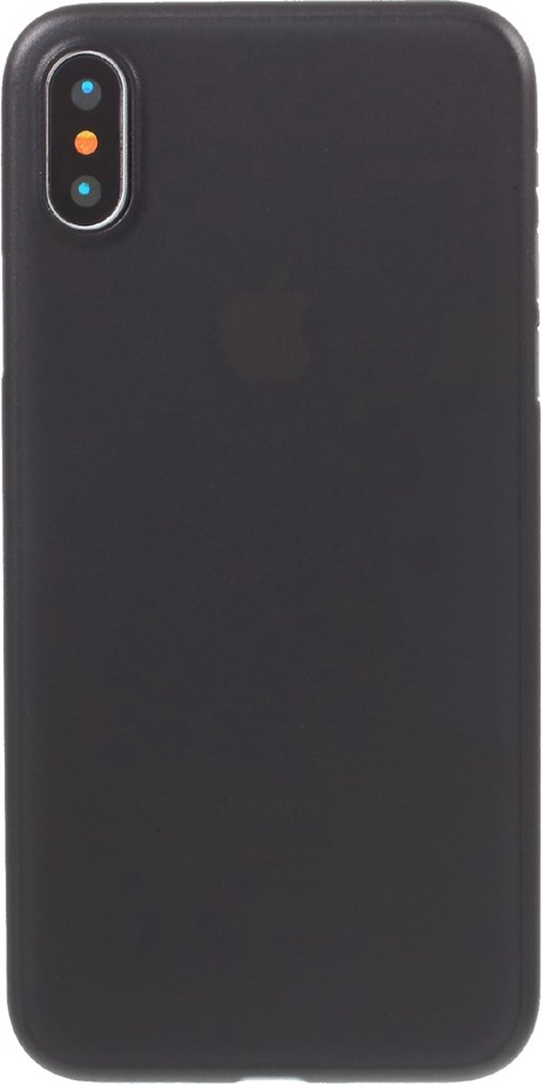 Peachy Zwart hoesje iPhone X XS TPU case doorzichtig