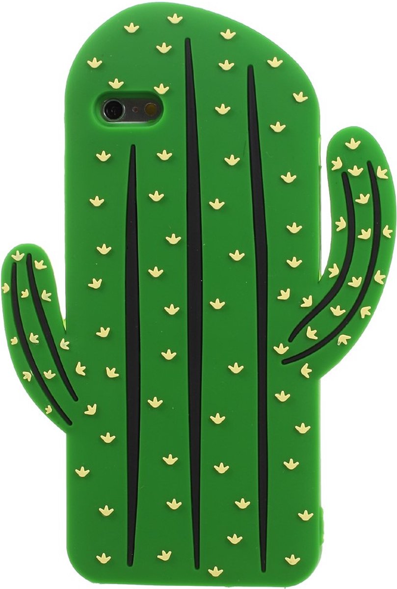 Peachy 3D cactus hoesje silicone geschikt voor iPhone 6 Plus 6s Plus - Groen