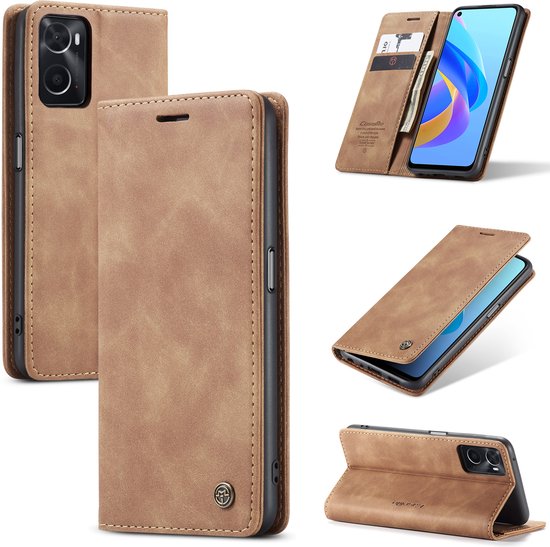 Coque Oppo A76 - Etui Portefeuille - Marron - Caseme