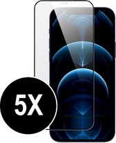 iPhone 12 Pro Max screenprotector - Volledige bedekking - Screen protector iPhone 12 Pro Max - Beschermglas - Glasplaatje - 5 stuks