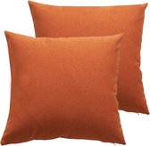 Kussenhoes - 45x45cm - Oranje - 2 stuks - Waterafstotend - Polyester - Hotel - Buiten gebruik en binnen gebruik