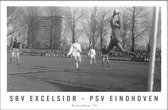 Walljar - SBV Excelsior - PSV Eindhoven '74 - Zwart wit poster met lijst