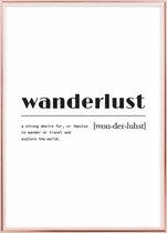 Poster Met Metaal Rose Lijst - Wanderlust Poster