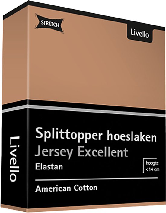 Livello Hoeslaken Splittopper Jersey Excellent Caramel 250 gr 140x200 t/m 160x220