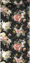 ESTAhome behang vintage bloemen zwart - 139368 - 50 x 900 cm