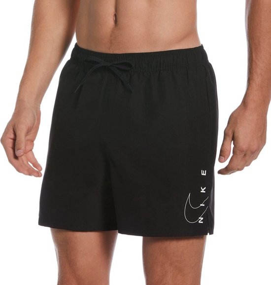 ik heb het gevonden volgens tweeling Nike Swim Swoosh Break 5" Volley Heren Zwembroek - Zwart - Maat S | bol.com