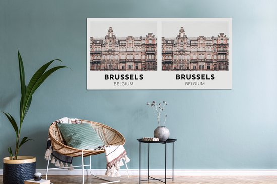 Tableau sur toile Bruxelles - België - Maisons - 160x80 cm - Décoration murale