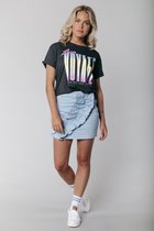 Colourful Rebel Bon Voyage T-shirt  Grijs Dames - Boxy Fit - Organisch Katoen - XS