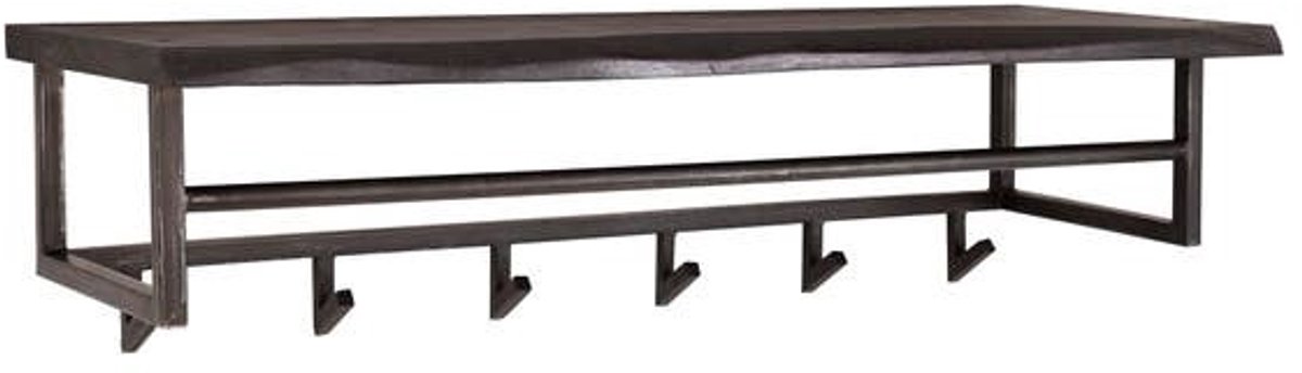 Kapstok Yucon Zwart Boomstam Hout 6 Haken 100cm