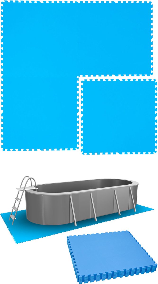 5.1 m² poolmat - 8 EVA schuim matten 81x81 outdoor poolpad - ondermatten set