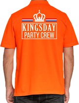Kingsday party crew polo shirt - oranje - heren - Koningsdag outfit / kleding M