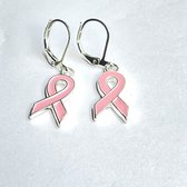 GoedeDoelen.Shop | Oorbellen Pink Ribbon | Pink Ribbon Oorbellen | Pink Ribbon Sieraad | Hope | Fight Cancer | Statement Oorbellen | Awareness | Wellness-House