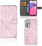 GSM Hoesje Geschikt voor Samsung Galaxy A33 5G Flip Case Marble Pink