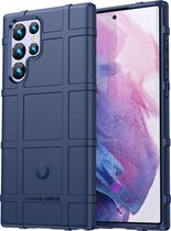 Hoesje geschikt voor Samsung Galaxy S22 Ultra 5G - Beschermende hoes - Back Cover - TPU Case - Blauw