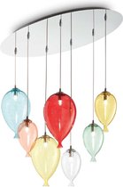 Ideal Lux Clown - Hanglamp Modern - Multicolor - H:135cm   - G9 - Voor Binnen - Metaal - Hanglampen -  Woonkamer -  Slaapkamer - Eetkamer