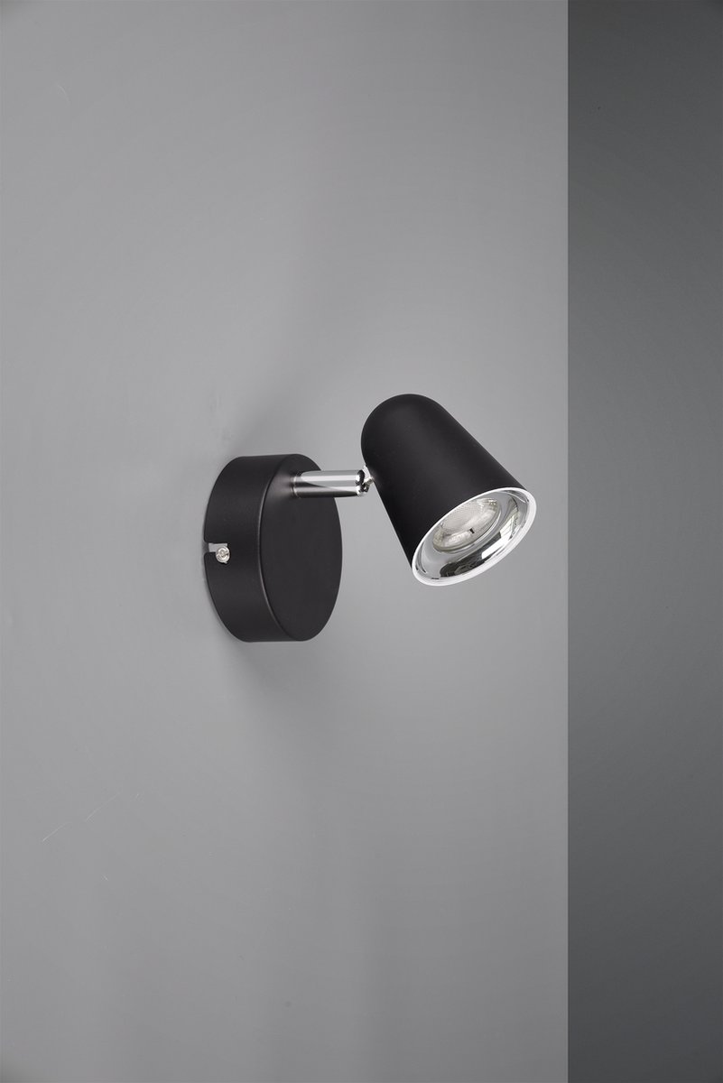 Reality Toulouse - Plafondlamp Industrieel - Zwart - H:15cm - Universeel - Voor Binnen - Plastic - Plafondlampen - Slaapkamer - Kinderkamer - Woonkamer - Plafonnieres