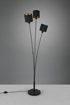 Reality Tommy - Vloerlamp  Industrieel - Zwart - H:150cm - E14 - Voor Binnen - Metaal - Vloerlampen  - Staande lamp - Staande lampen - Woonkamer - Slaapkamer