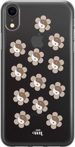 YinYang Flowers Nude - Transparant hoesje geschikt voor iPhone SE2022 / SE2020 / iPhone 8 / iPhone 7 hoesje transparant - Shockproof case met emoji YinYang - Doorzichtig hoesje met