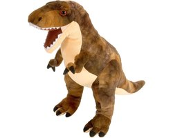 Wild Republic T-rex dinosaurus knuffel - pluche - bruin - 25 cm - Dino knuffels