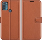 Motorola Moto G50 Hoesje - Mobigear - Classic Serie - Kunstlederen Bookcase - Bruin - Hoesje Geschikt Voor Motorola Moto G50