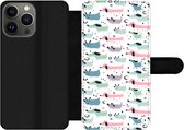 Bookcase Geschikt voor iPhone 13 Pro telefoonhoesje - Patroon - Hond - Tekenen - Jongens - Meisjes - Kinderen - Kind - Met vakjes - Wallet case met magneetsluiting