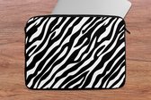 Laptophoes 13 inch - Dieren - Zebra - Design - Laptop sleeve - Binnenmaat 32x22,5 cm - Zwarte achterkant