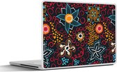 Laptop sticker - 14 inch - Bloemen - Rood - Patronen - 32x5x23x5cm - Laptopstickers - Laptop skin - Cover