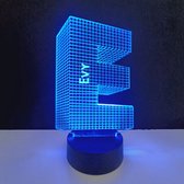 Lampe LED 3D - Lettre Prénom - Evy