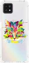 Silicone Case OPPO A53 5G | A73 5G Smartphone hoesje met doorzichtige rand Cat Color