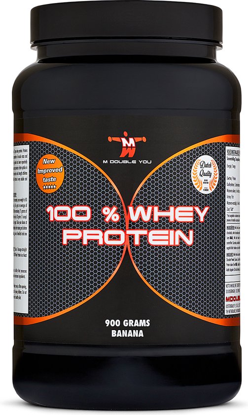 M Double You - 100% Whey Protein (Banana - 900 gram) - Eiwitpoeder
