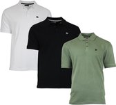 Donnay Polo 3-Pack - Sportpolo - Heren - Maat M - Wit/Zwart/Army (404)