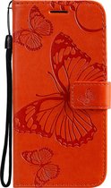 Mobigear Telefoonhoesje geschikt voor Realme 8 Pro Hoesje | Mobigear Butterfly Bookcase Portemonnee | Pasjeshouder voor 2 Pasjes | Telefoonhoesje voor Pinpas / OV Kaart / Rijbewijs - Oranje