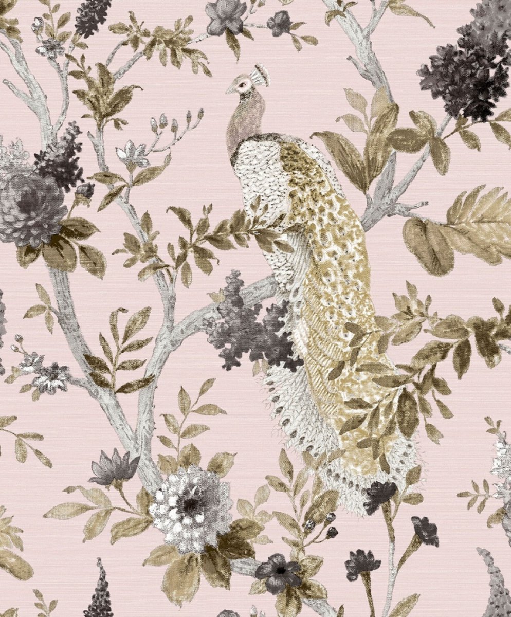 Klassiek - Bloemen Behang - Vliesbehang - Wandbekleding - Vintage - 0,53 x 10,05 M.