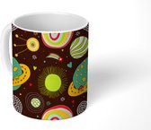 Mok - Koffiemok - Patronen - Ruimte - Planeten - Jongens - Kinderen - Kids - Mokken - 350 ML - Beker - Koffiemokken - Theemok