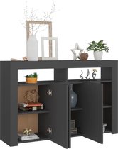 vidaXL Dressoir met LED-verlichting 115.5x30x75 cm grijs
