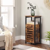 ZAZA Home - nachtkastje - opbergkast met 2 open planken - industrieel design - vintage bruin