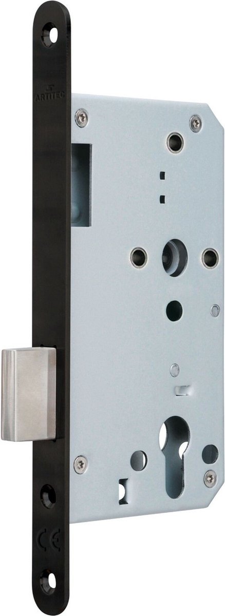 Insteekslot - Mat zwart - RVS - Artitec Wallebroek - Artitec Wallebroek kastslot PC72, mat zwart