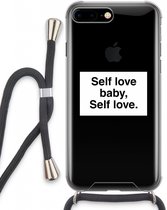 Case Company® - iPhone 8 Plus hoesje met Koord - Self love - Telefoonhoesje met Zwart Koord - Extra Bescherming aan alle Kanten en Over de Schermrand