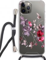 Case Company® - iPhone 12 Pro hoesje met Koord - Mooie bloemen - Telefoonhoesje met Zwart Koord - Extra Bescherming aan alle Kanten en Over de Schermrand